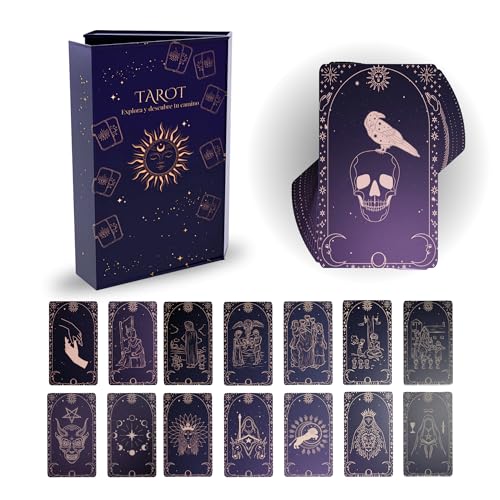 Cartas del Tarot para Principiantes con Instrucciones y Diseño Premium - Baraja Tarot en Español, Baraja para Adivinación, Autoconocimiento y Juego de Mesa. Oráculo y Esoterismo fácil y Bonito